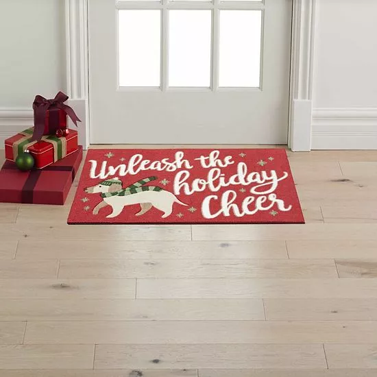 St. Nicholas Square® Dog Unleash Holiday Cheer 19.5'' X 30'' Accent Rug - Image 2
