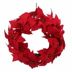 St. Nicholas Square® Artificial Red Poinsettia Wreath