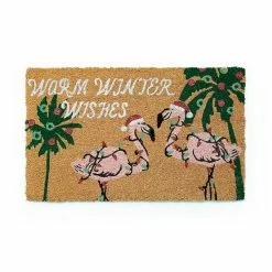 St. Nicholas Square® Flamingo Holiday 18'' X 30'' Coir Doormat