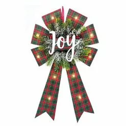 St. Nicholas Square® LED Joy Burlap Bow