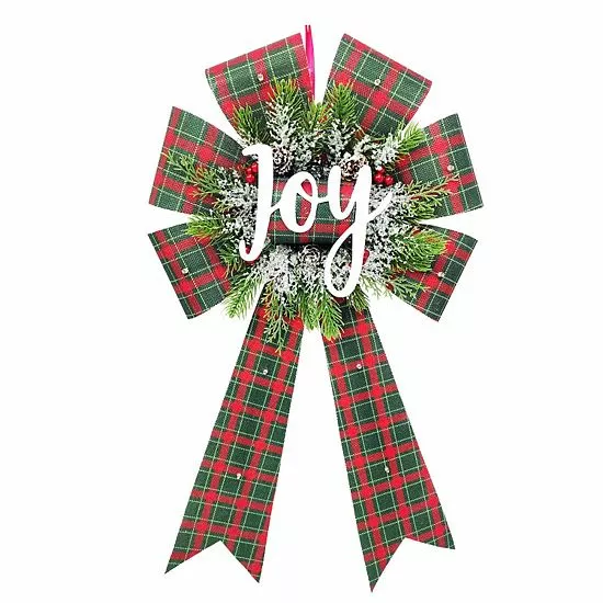 St. Nicholas Square® LED Joy Burlap Bow - Image 2
