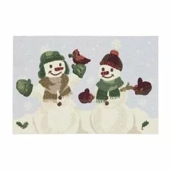 St. Nicholas Square® Snowman Duo Holiday 19.5'' X 30'' Accent Rug