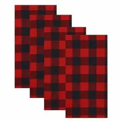 St. Nicholas Square® Red & Black Buffalo Check Dinner Napkin 4-pk.