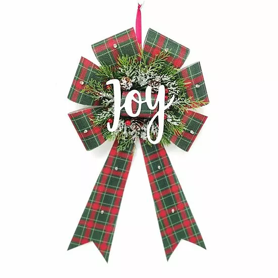 St. Nicholas Square® LED Joy Bow Christmas Ornament - Image 2