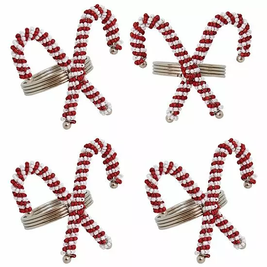 St. Nicholas Square® 4-pc. Candy Cane Napkin Ring Set