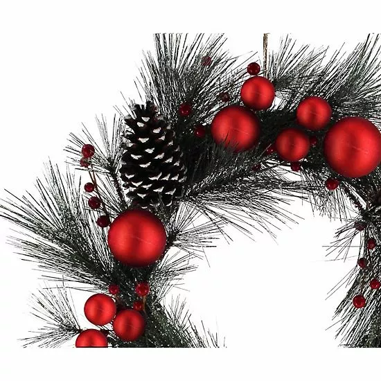 St. Nicholas Square® Artificial Flocked Pinecone Pine Needle Ornament Wreath - Image 3
