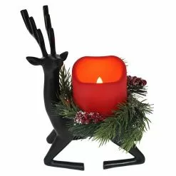 St. Nicholas Square® Kneeling Deer LED Candle Holder