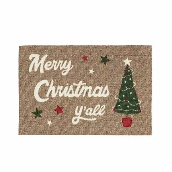 St. Nicholas Square® Merry Christmas Y'all Holiday 19.5'' X 30'' Accent Rug