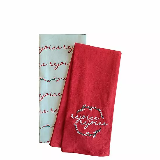 St. Nicholas Square® Rejoice Holiday Tea Towel 2-pk. - Image 2