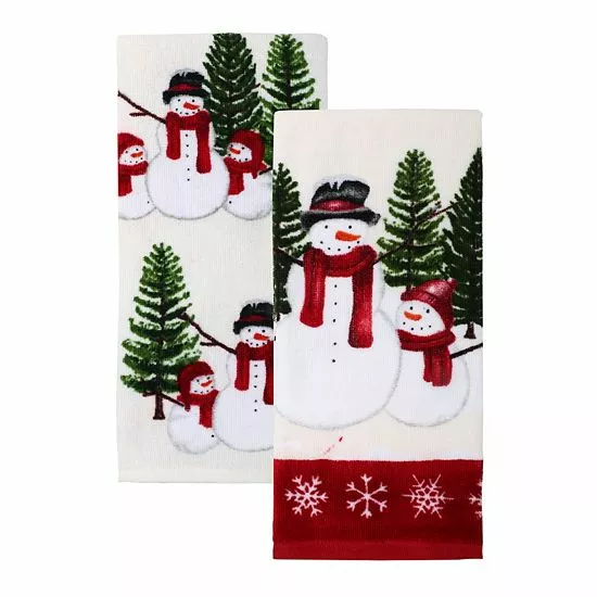 St. Nicholas Square® Yuletide Snowman Kitchen Towel 2-pk.