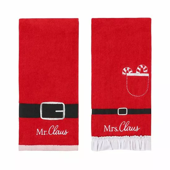 St. Nicholas Square® Holiday Season Hand Towel 2-pack Set Green Hats