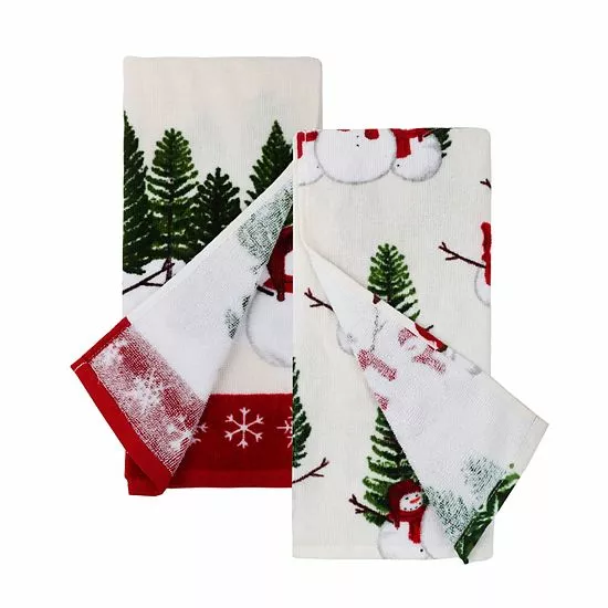 St. Nicholas Square® Yuletide Snowman Kitchen Towel 2-pk. - Image 2
