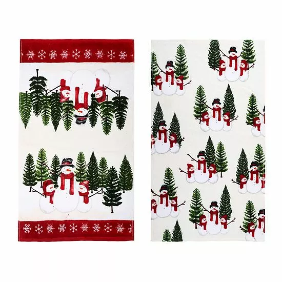 St. Nicholas Square® Yuletide Snowman Kitchen Towel 2-pk. - Image 3
