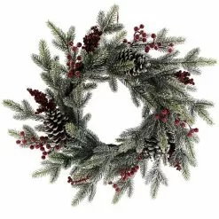 St. Nicholas Square® Flocked Artificial Pine Berry Wreath