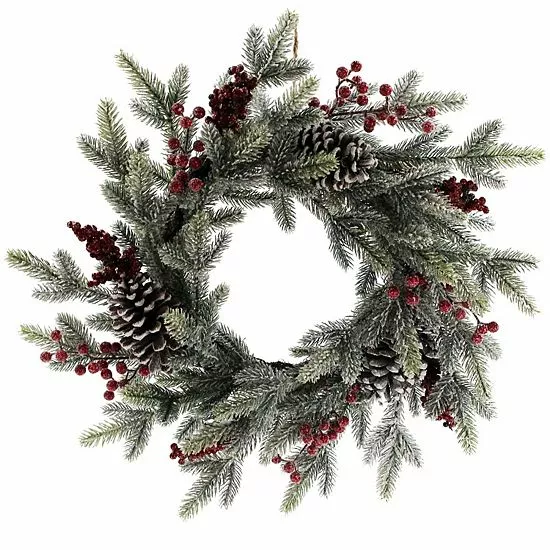 St. Nicholas Square® Flocked Artificial Pine Berry Wreath
