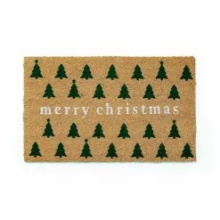 St. Nicholas Square® Merry Christmas Trees 18'' X 30'' Coir Doormat