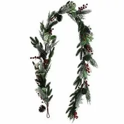 St. Nicholas Square® Artificial Red White Berry Garland