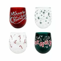 St. Nicholas Square® Merry Merry 4-pc. Stemless Wine Set