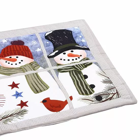 St. Nicholas Square® Snowmen In A Window Quilted Placemat 4-pk. - Image 3