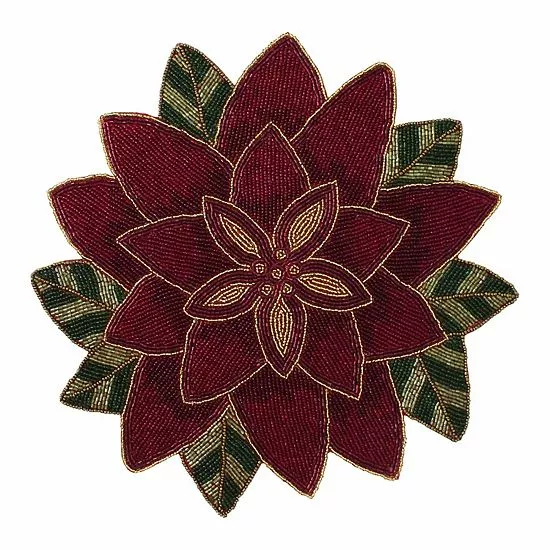 St. Nicholas Square® Beaded Poinsettia Placemat