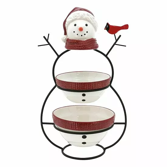 St. Nicholas Square® Yuletide Snowman 2-Tier Server