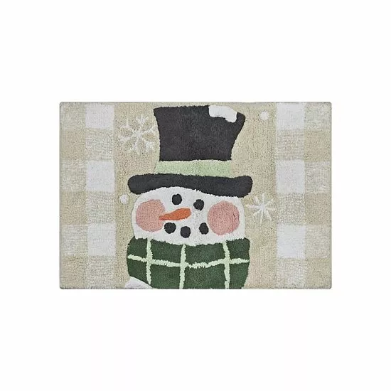 St. Nicholas Square® Buffalo Check Snowman Rug