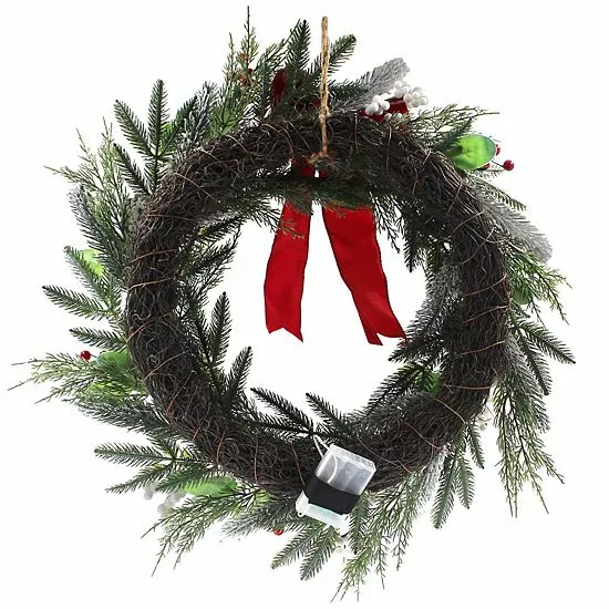 St. Nicholas Square® Artificial White Red Berry Greenery Wreath - Image 3