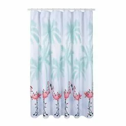 St. Nicholas Square® Coastal Palm Flamingo Shower Curtain