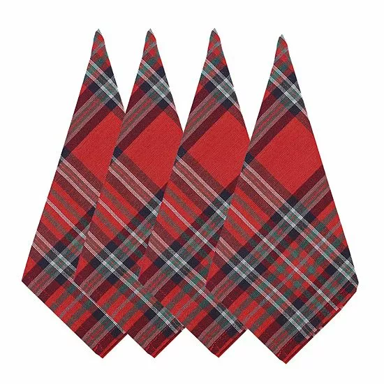 St. Nicholas Square® Tartan Plaid Dinner Napkin 4-pk.