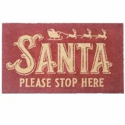 St. Nicholas Square® Red Santa 18'' X 30'' Coir Doormat