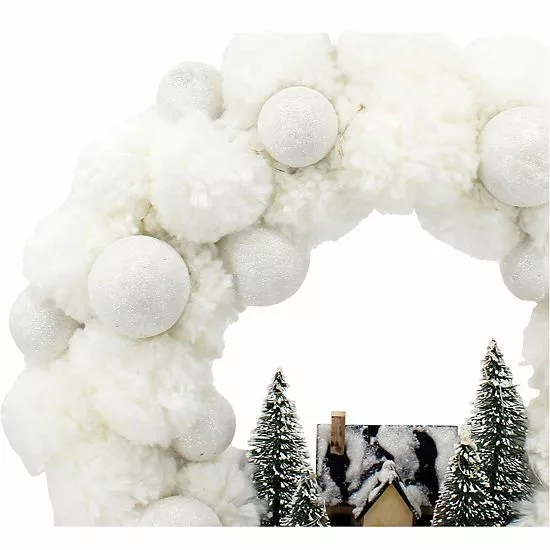 St. Nicholas Square® LED Pom Pom Wreath - Image 4