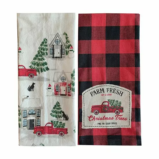 St. Nicholas Square® Farm Fresh Truck Tea Towel 2-pk.